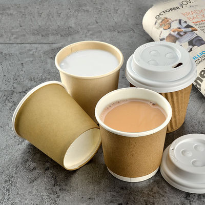 कस्टम प्रिंटिंग लोगो डिस्पोजेबल पेपर कप प्लास्टिक के ढक्कन के साथ सिंगल वॉल पेपर कॉफी कप